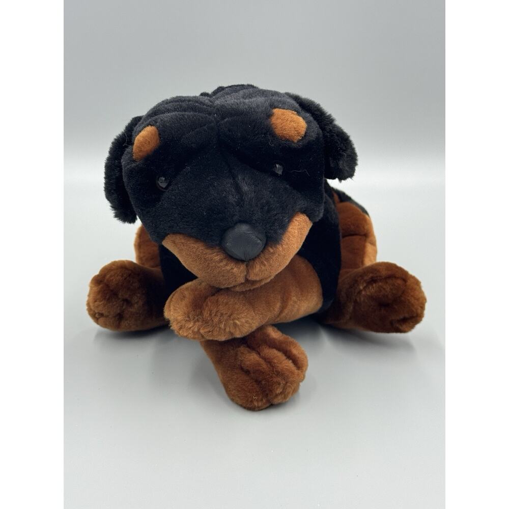 Vintage Kids Preferred Rottweiler Plush Dog 10” Stuffed Animal 2000